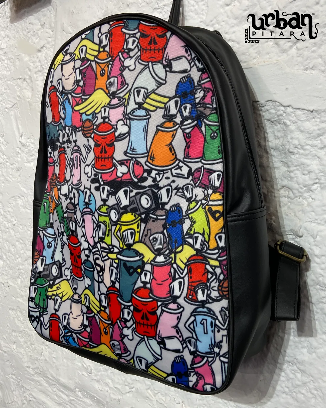 Cans D Faux Leather Backpack