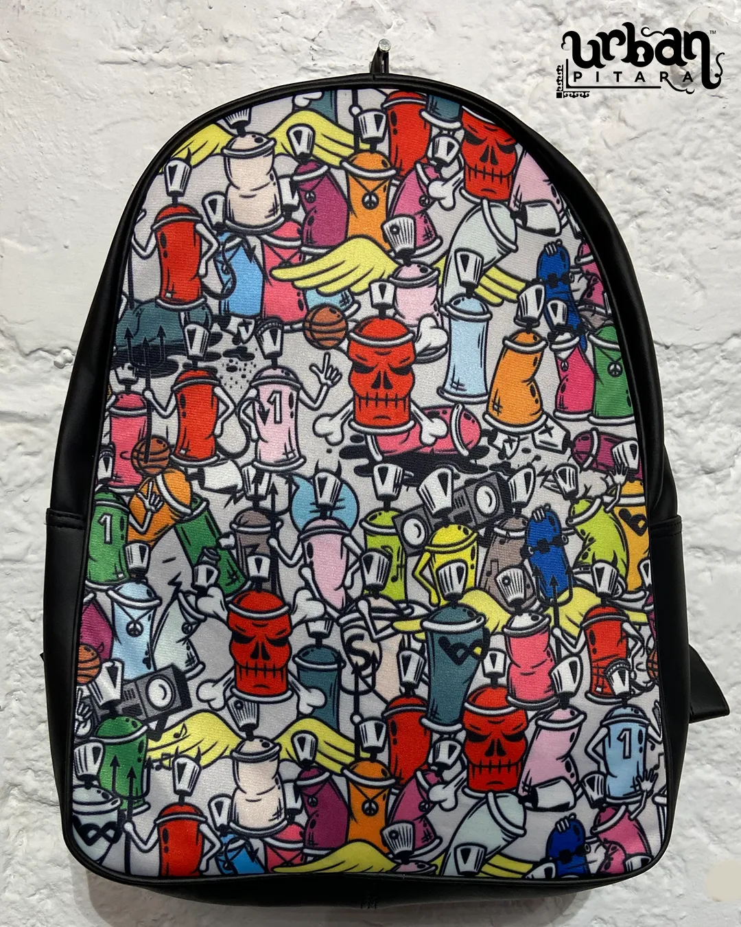 Cans D Faux Leather Backpack