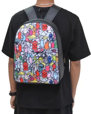 Cans D Faux Leather Backpack