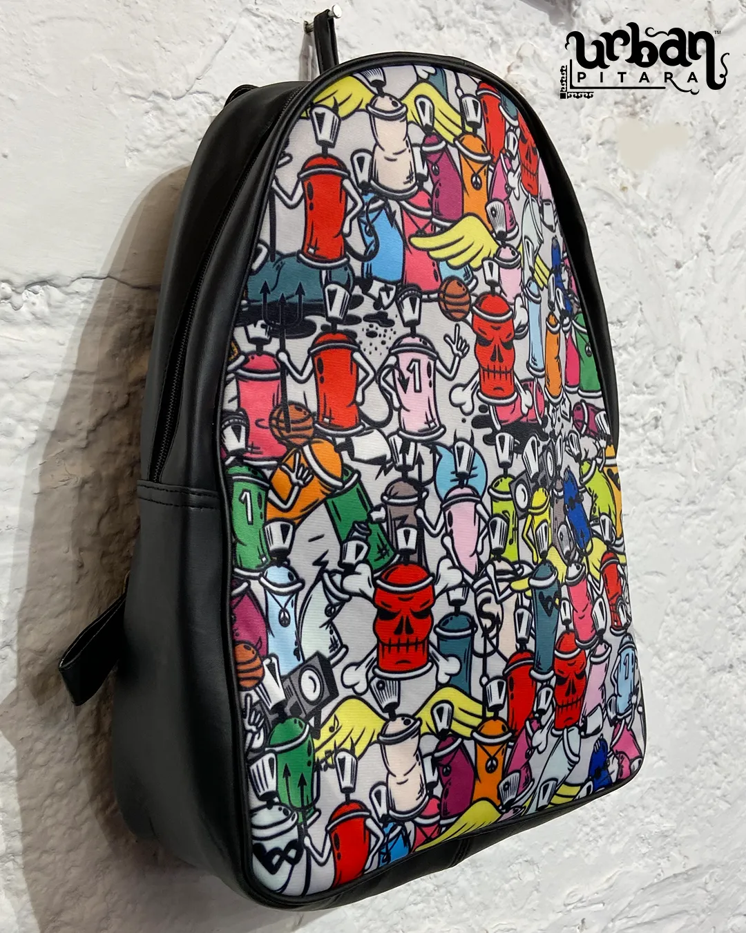 Cans D Faux Leather Backpack