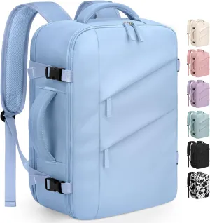 Capolo Travel Backpack for Women Men Waterproof Laptop Backpack Flight Approved Carry On Backpack Overnight Weekender Bag College Bookbag for Business, Work, Traveling Fits 15.6 '' Laptop,Light Blue