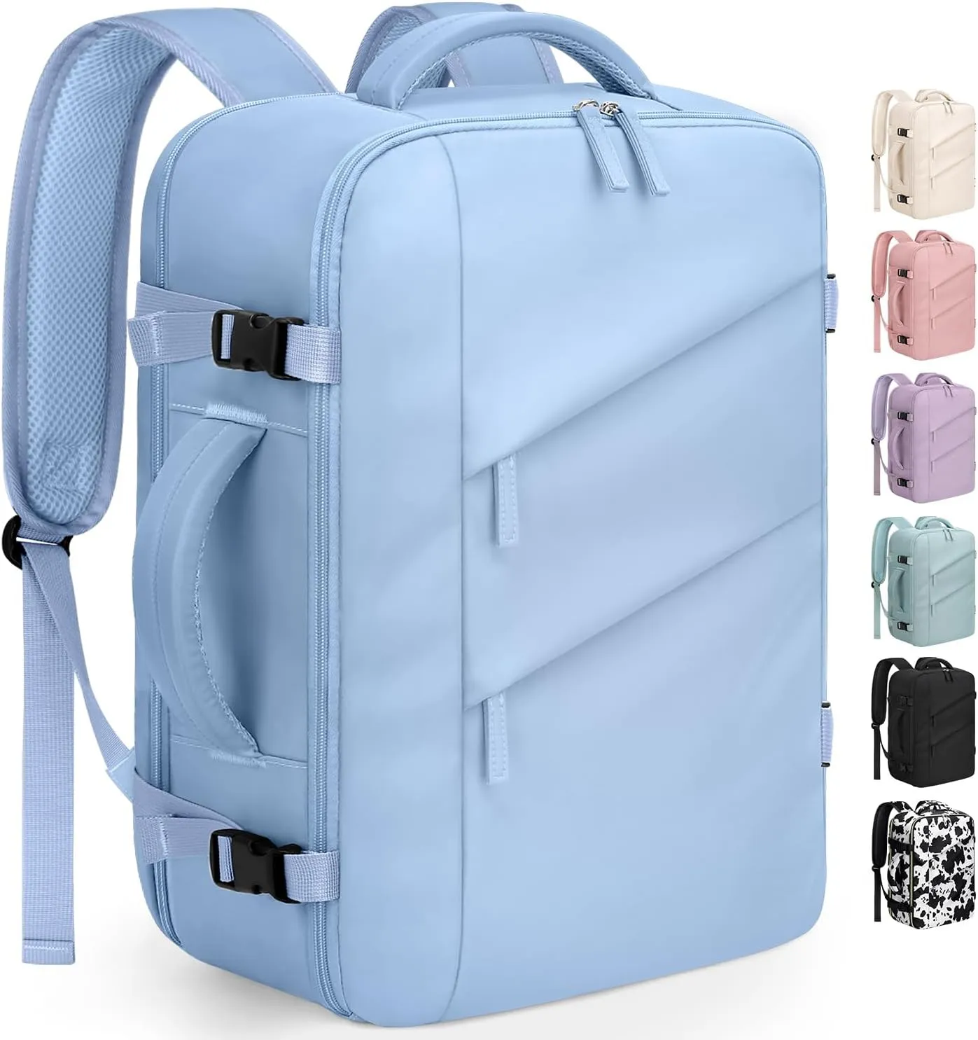 Capolo Travel Backpack for Women Men Waterproof Laptop Backpack Flight Approved Carry On Backpack Overnight Weekender Bag College Bookbag for Business, Work, Traveling Fits 15.6 '' Laptop,Light Blue