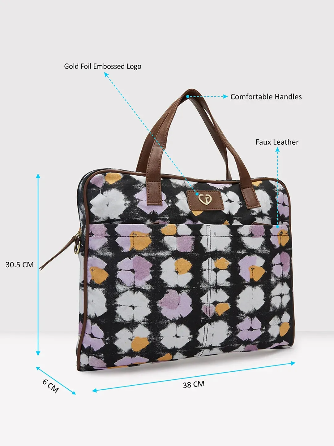 Caprese Enora Large Black Laptop Bag