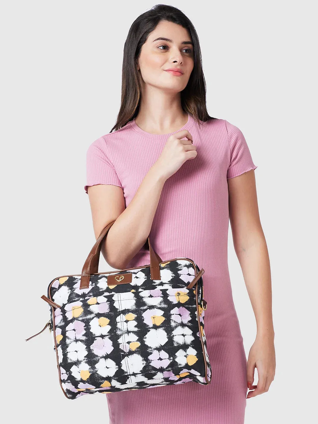 Caprese Enora Large Black Laptop Bag