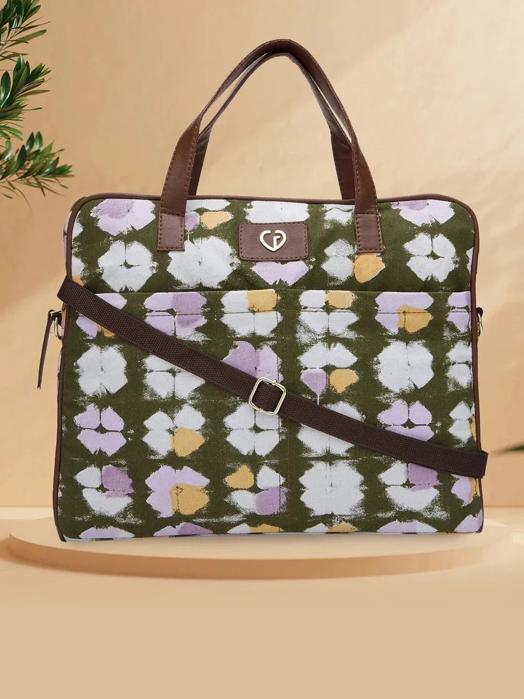 Caprese Enora Large Olive Laptop Bag