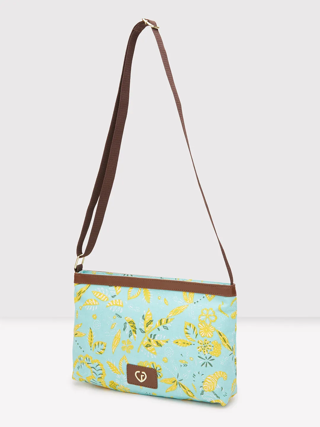 Caprese Hazel Large Aqua Sling Bag