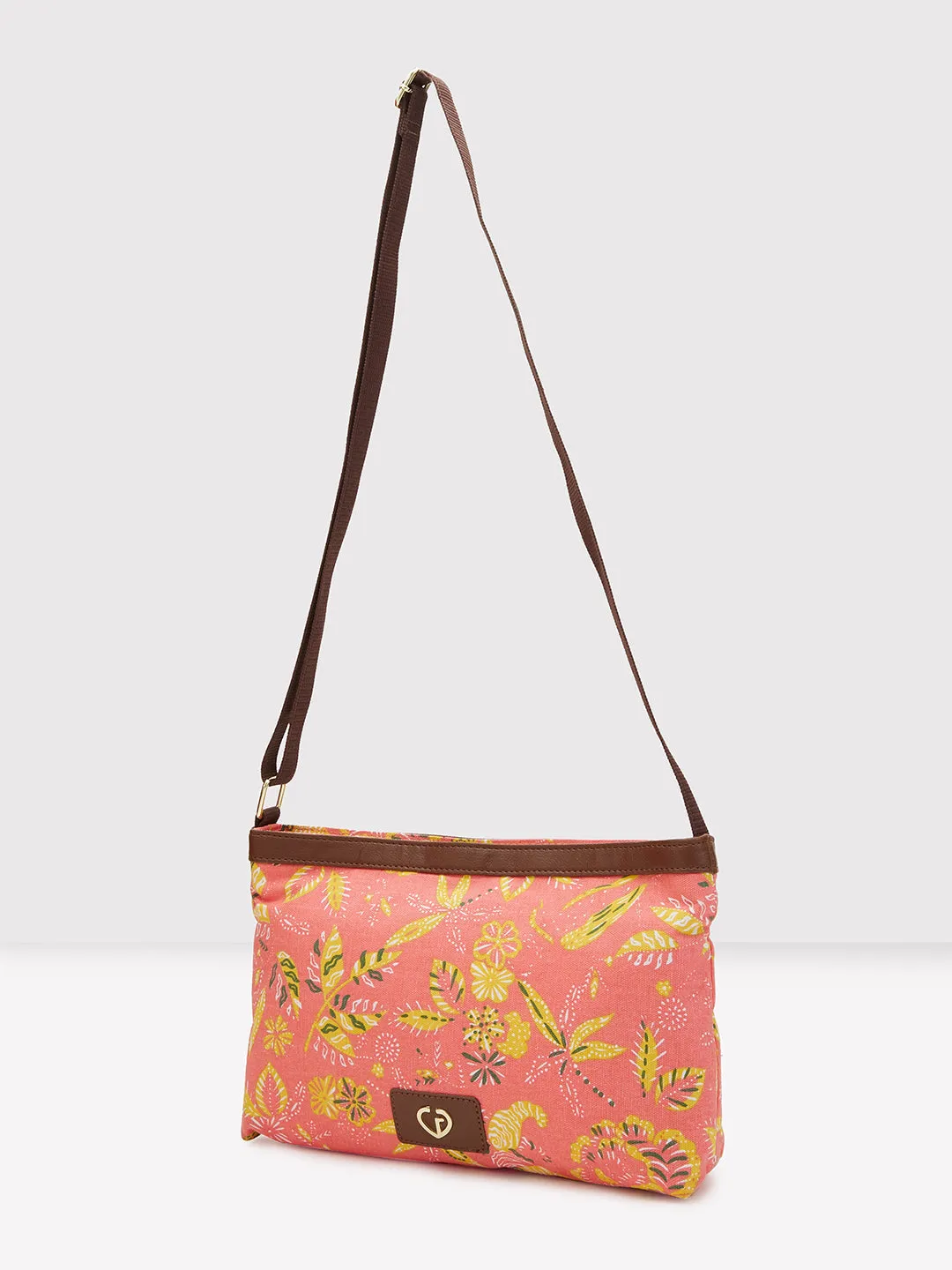 Caprese Hazel Large Coral Sling Bag