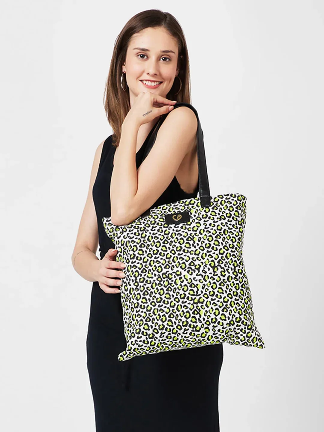 Caprese Karel Medium Lime Green Tote Bag