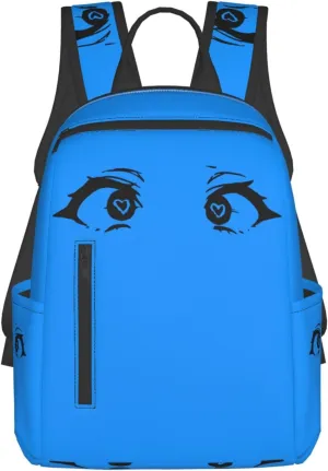 Cartoon Cute Hearts Eyes Casual Backpacks Large Capacity Laptop Backpack Sports Rucksack Travel Daypack Adjustable Shoulder Strap Work Bag for Outdoor Camping