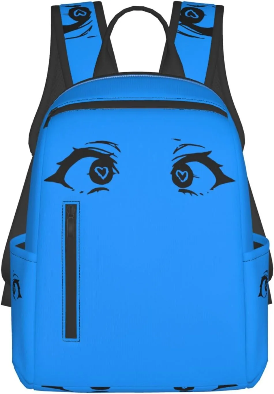 Cartoon Cute Hearts Eyes Casual Backpacks Large Capacity Laptop Backpack Sports Rucksack Travel Daypack Adjustable Shoulder Strap Work Bag for Outdoor Camping