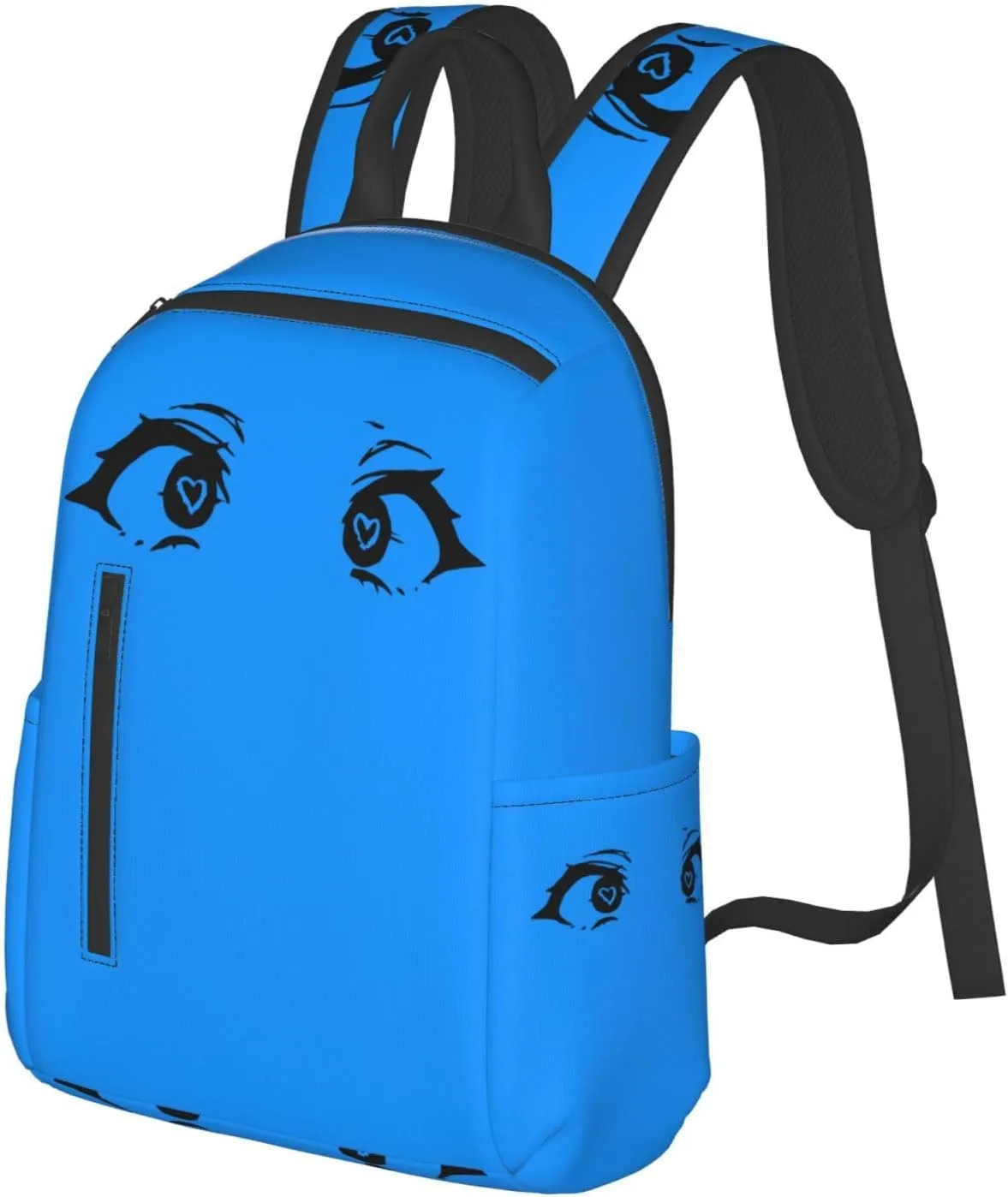 Cartoon Cute Hearts Eyes Casual Backpacks Large Capacity Laptop Backpack Sports Rucksack Travel Daypack Adjustable Shoulder Strap Work Bag for Outdoor Camping