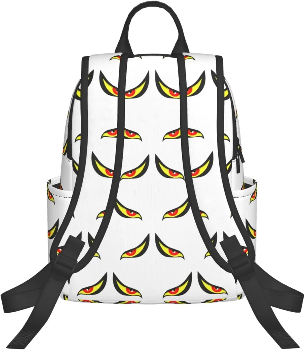 Cartoon Evilly Black Yellow Eyes Casual Backpacks Large Capacity Laptop Backpack Sports Fitness Rucksack Travel Carry-On Daypack Adjustable Shoulder Strap Work Bag for Outdoor Camping