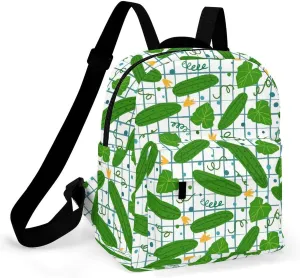 Cartoon Vegetables Cucumber Pattern Backpack Shoulders Bag Sports Backpack for Party Business Travel