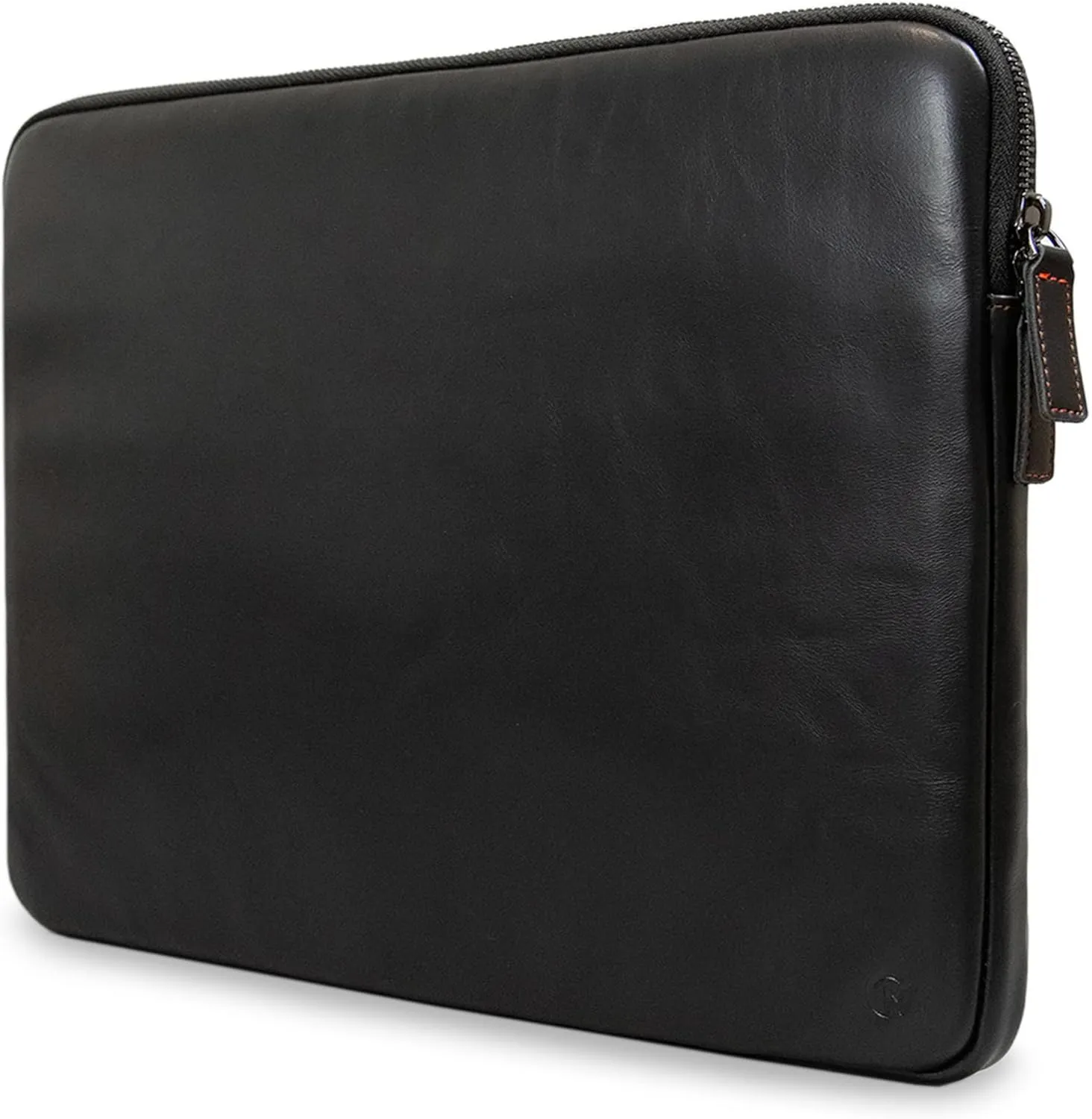 Casemade Real Leather Laptop Case/Zipped Folio Bag with Inner Pocket & Wool Lining Compatible with Apple MacBook, HP, Dell, Asus, Levovo (16 Inch - Black)
