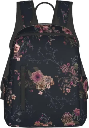 Casual rucksack large capacity multipurpose anti-theft carry-on bag backpack for gym outdoors bicycle - for Vintage Pink Rose Flowers Floral, travel hiking daypack
