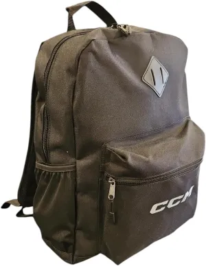 CCM Hockey Basic Backpack, 600D Polyester, Padded Straps, Laptop Pocket, Black