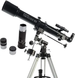 Celestron - PowerSeeker 70EQ Telescope - Manual German Equatorial Telescope for Beginners - Compact and Portable - Bonus Astronomy Software Package - 70mm Aperture