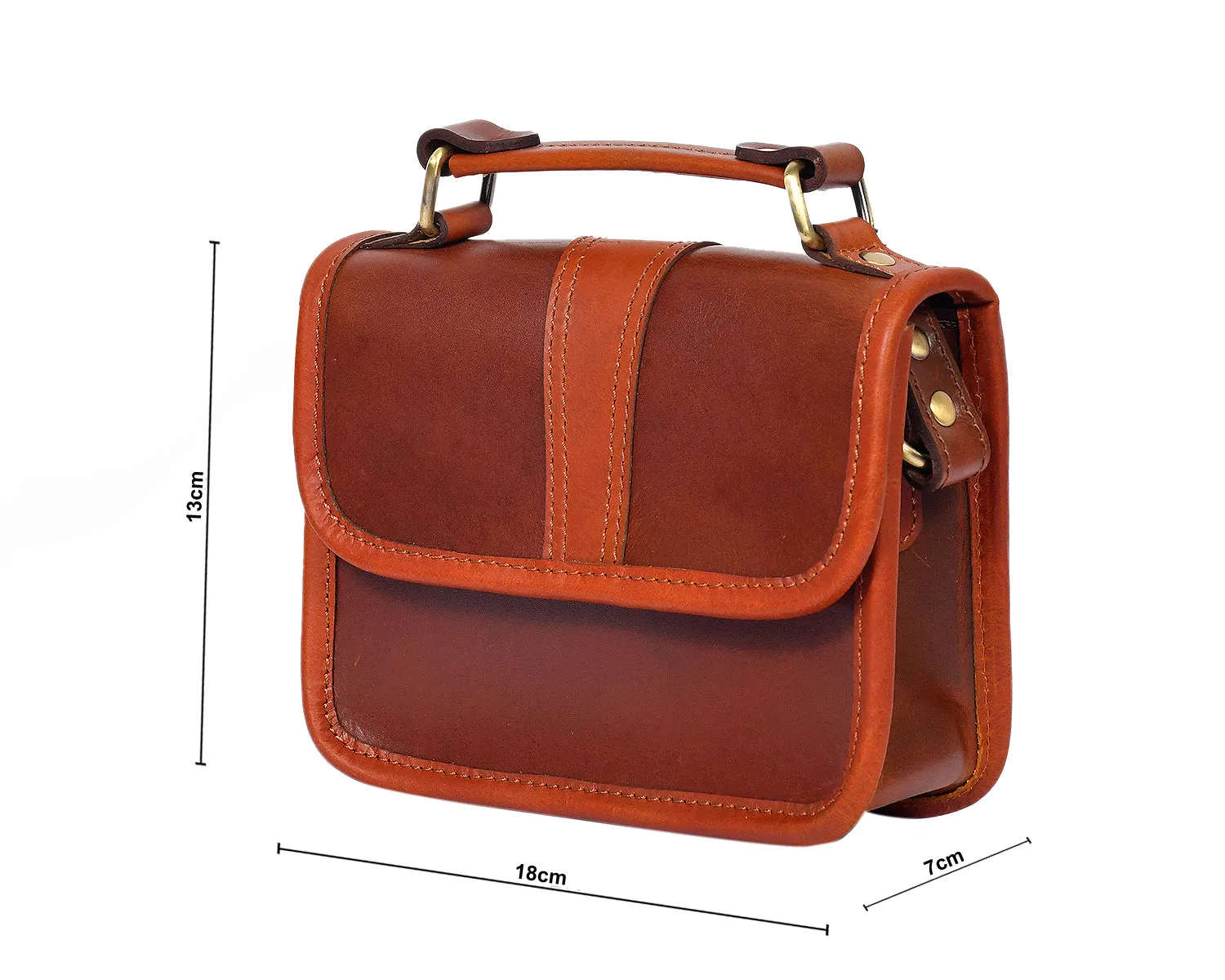 Celtic brown color pure leather sling bag with glorious design for women and girls | Party wear, Art: BG-1155