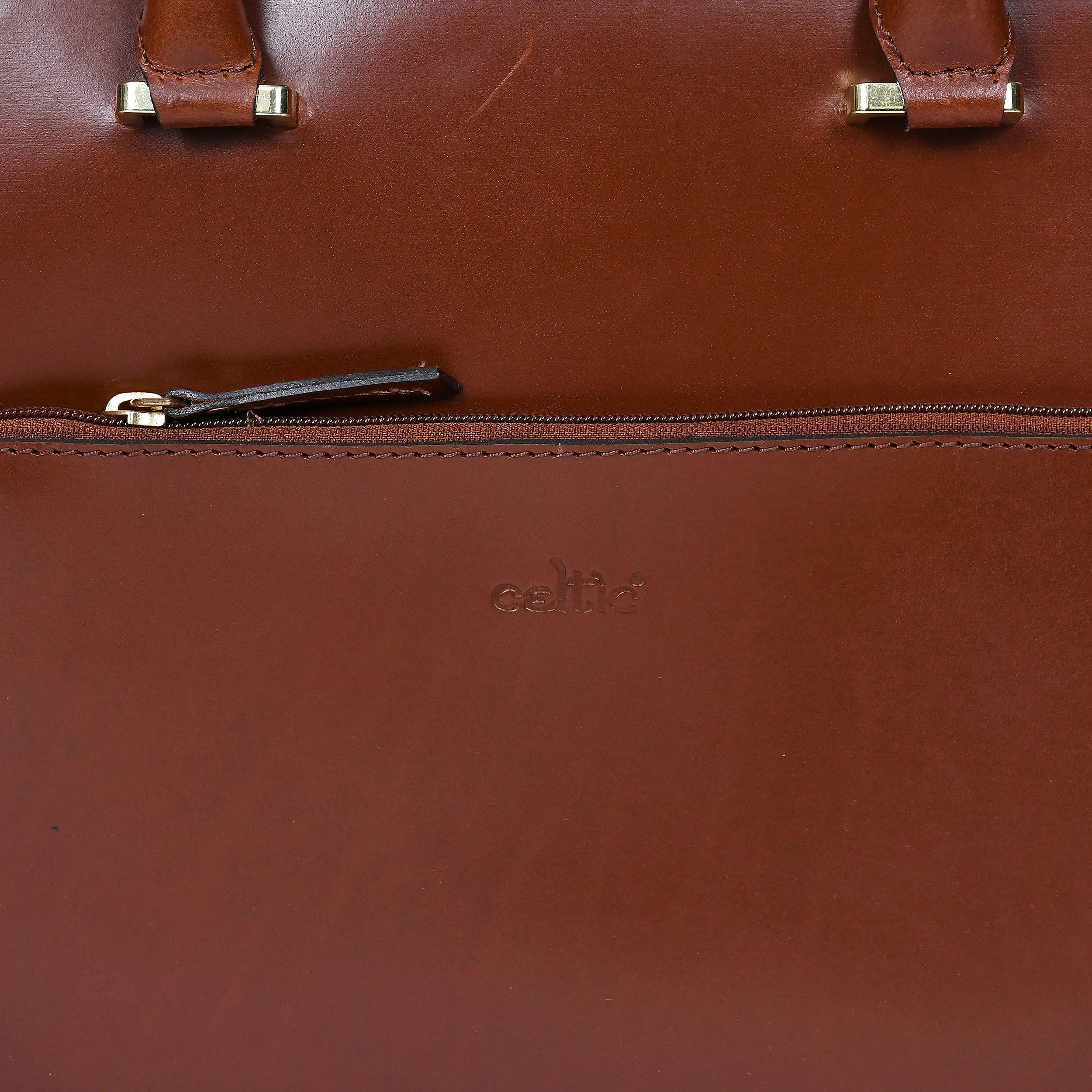 Celtic brown color pure leather tote bag for women and girls | with designer look, Art: BG-1573
