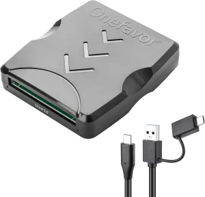 CFast Card Reader, USB 3.0 USB C CFast 2.0 Card Reader, Portable CFast Memory Card Adapter Thunderbolt 3 Port Connection Supported, Compatible for SanDisk, Lexar, Transcend, Sony Card
