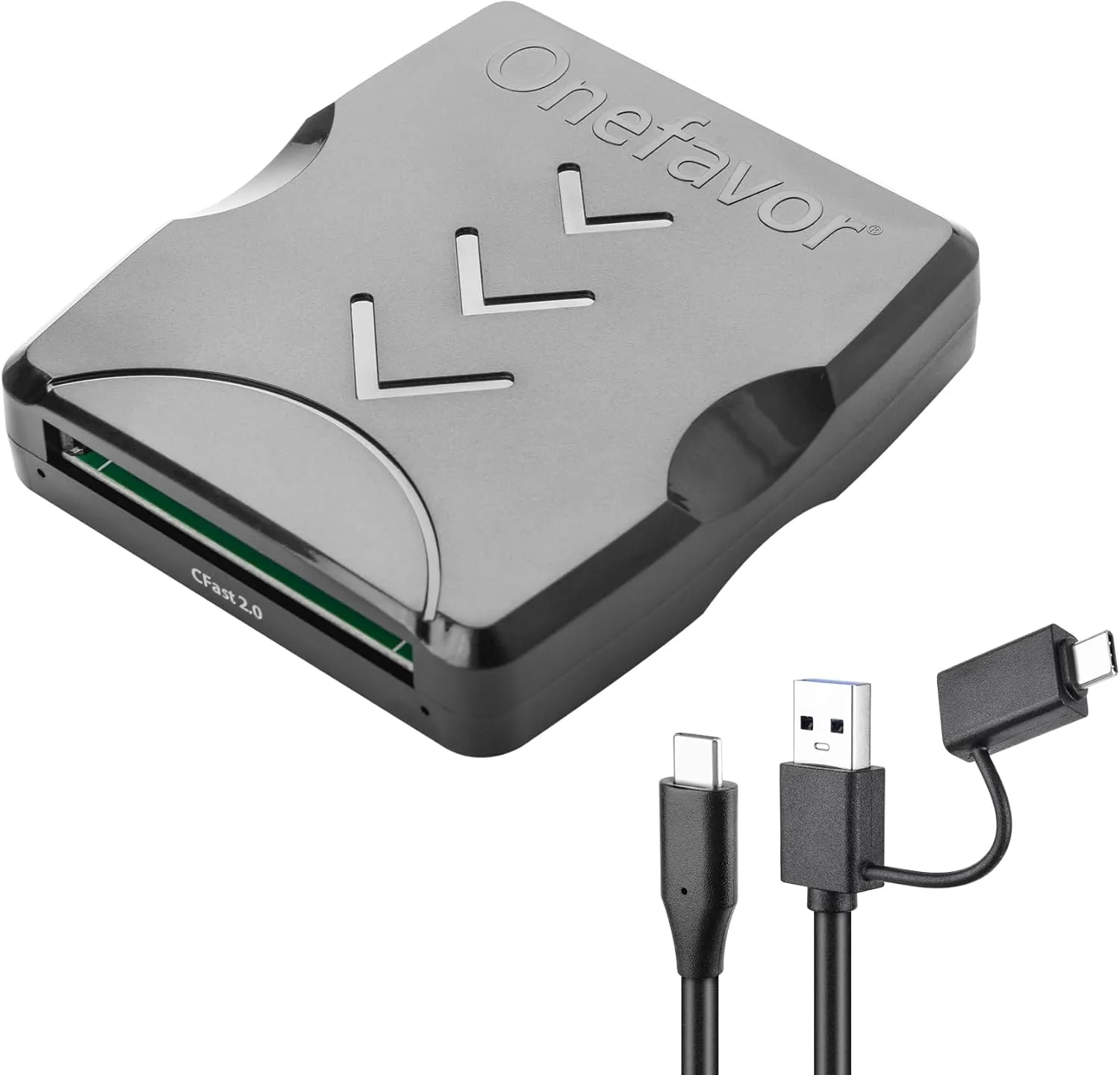 CFast Card Reader, USB 3.0 USB C CFast 2.0 Card Reader, Portable CFast Memory Card Adapter Thunderbolt 3 Port Connection Supported, Compatible for SanDisk, Lexar, Transcend, Sony Card
