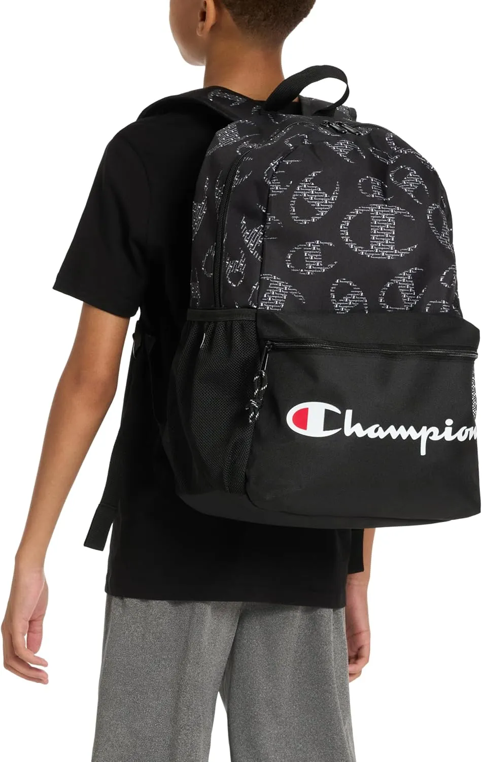 Champion Merit Backpack, Black/Grey, One Size