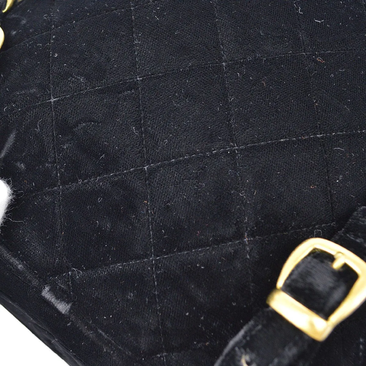 CHANEL * 1990s Black Velvet DUMA Backpack Medium