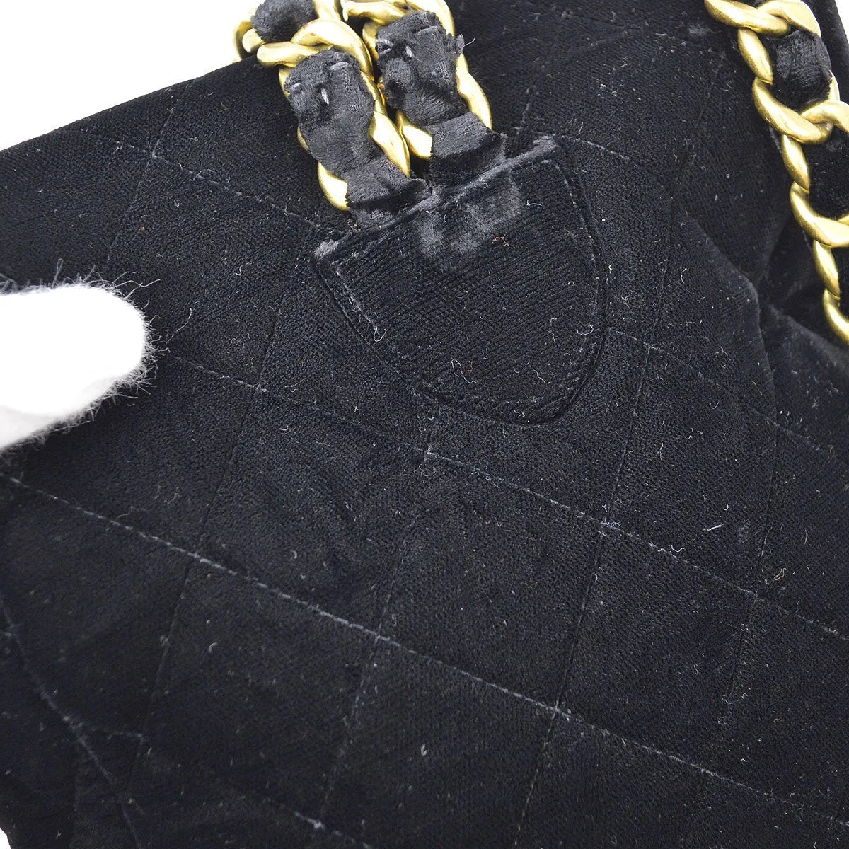 CHANEL * 1990s Black Velvet DUMA Backpack Medium