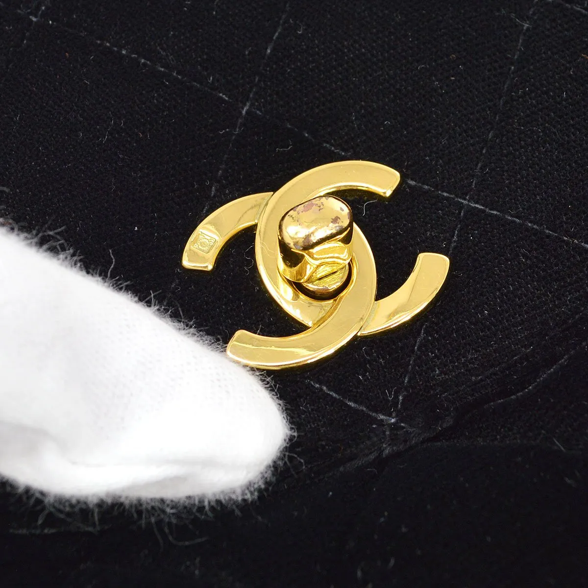 CHANEL * 1990s Black Velvet DUMA Backpack Medium