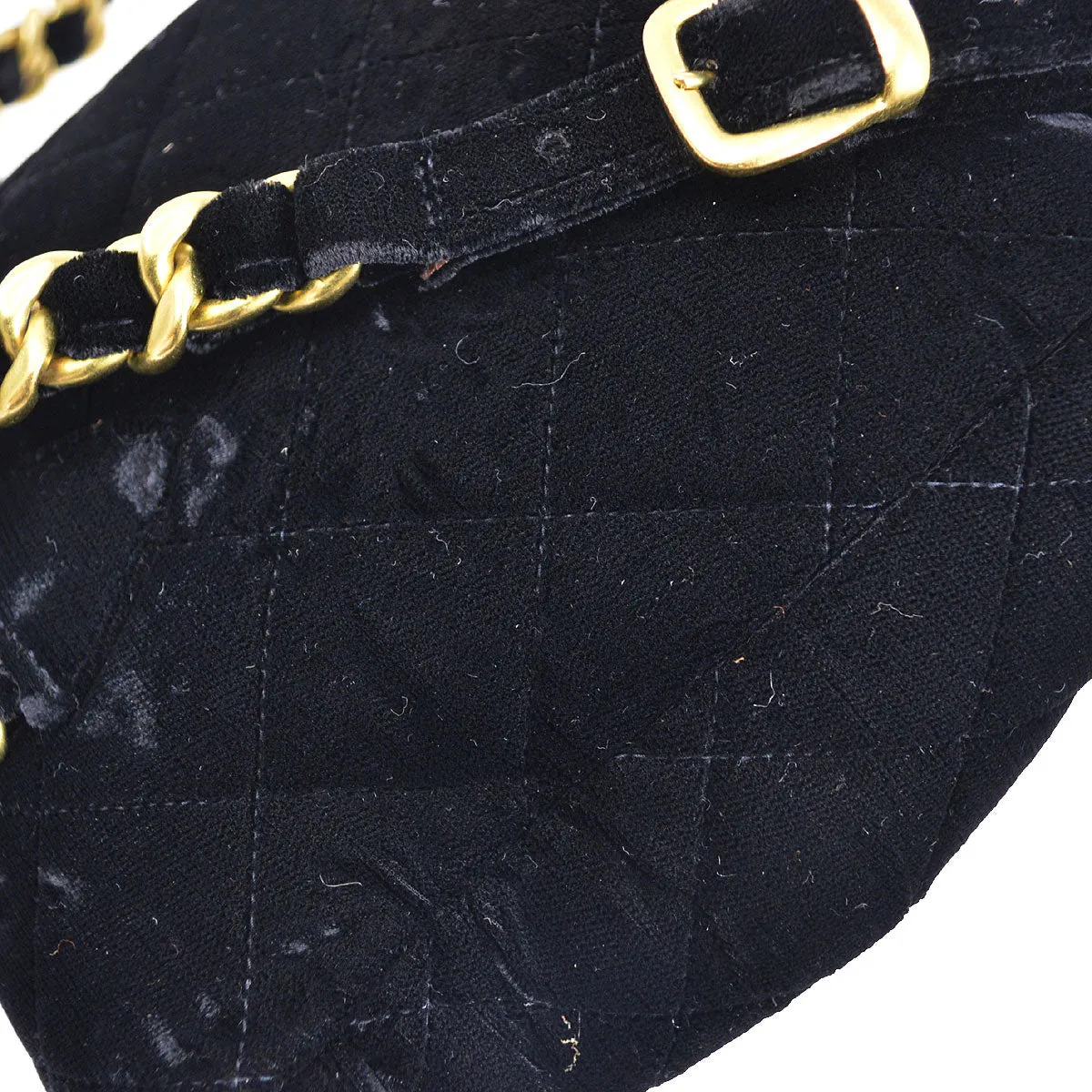CHANEL * 1994-1996 Black Velvet Duma Backpack Small