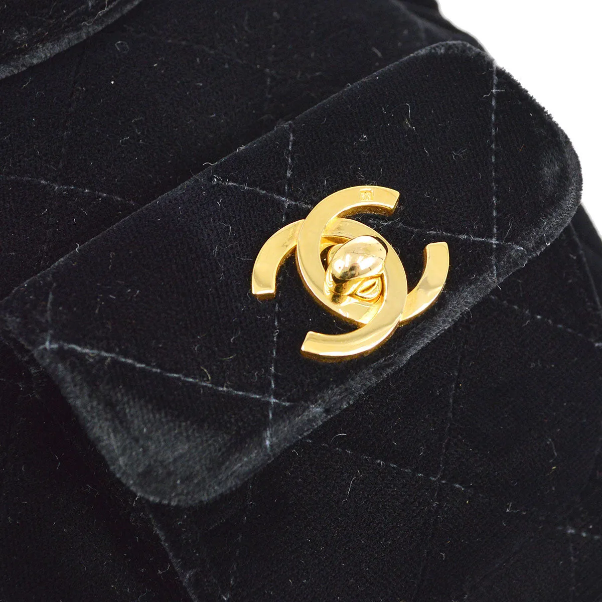 CHANEL * 1994-1996 Black Velvet Duma Backpack Small