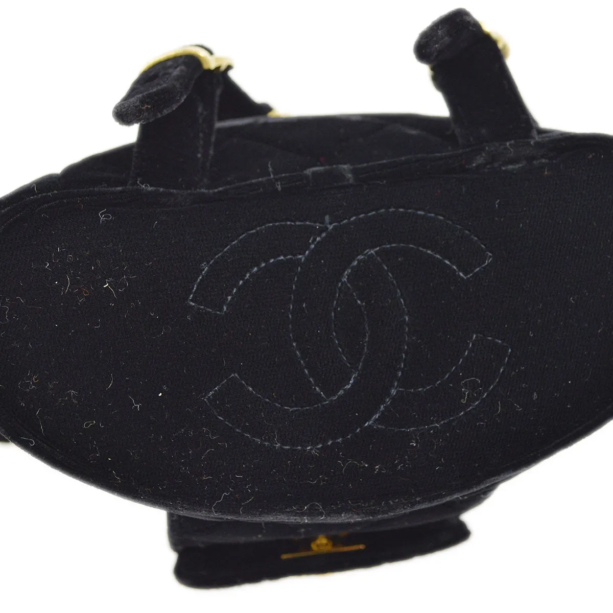 CHANEL * 1994-1996 Black Velvet Duma Backpack Small