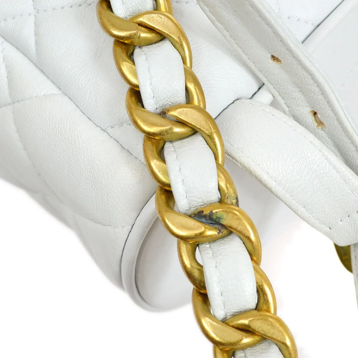 CHANEL * 1994-1996 DUMA Backpack Medium White Lambskin