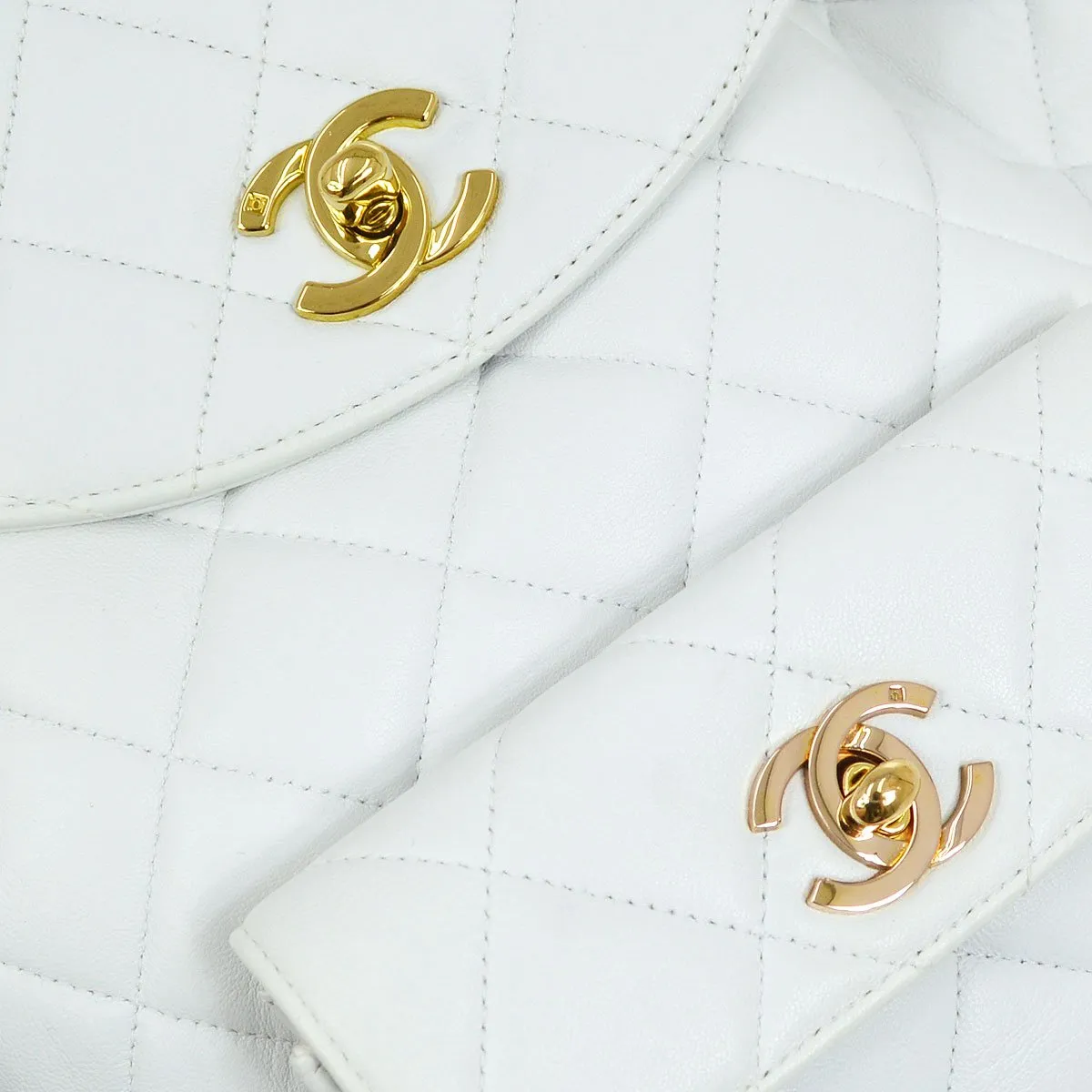 CHANEL * 1994-1996 DUMA Backpack Medium White Lambskin