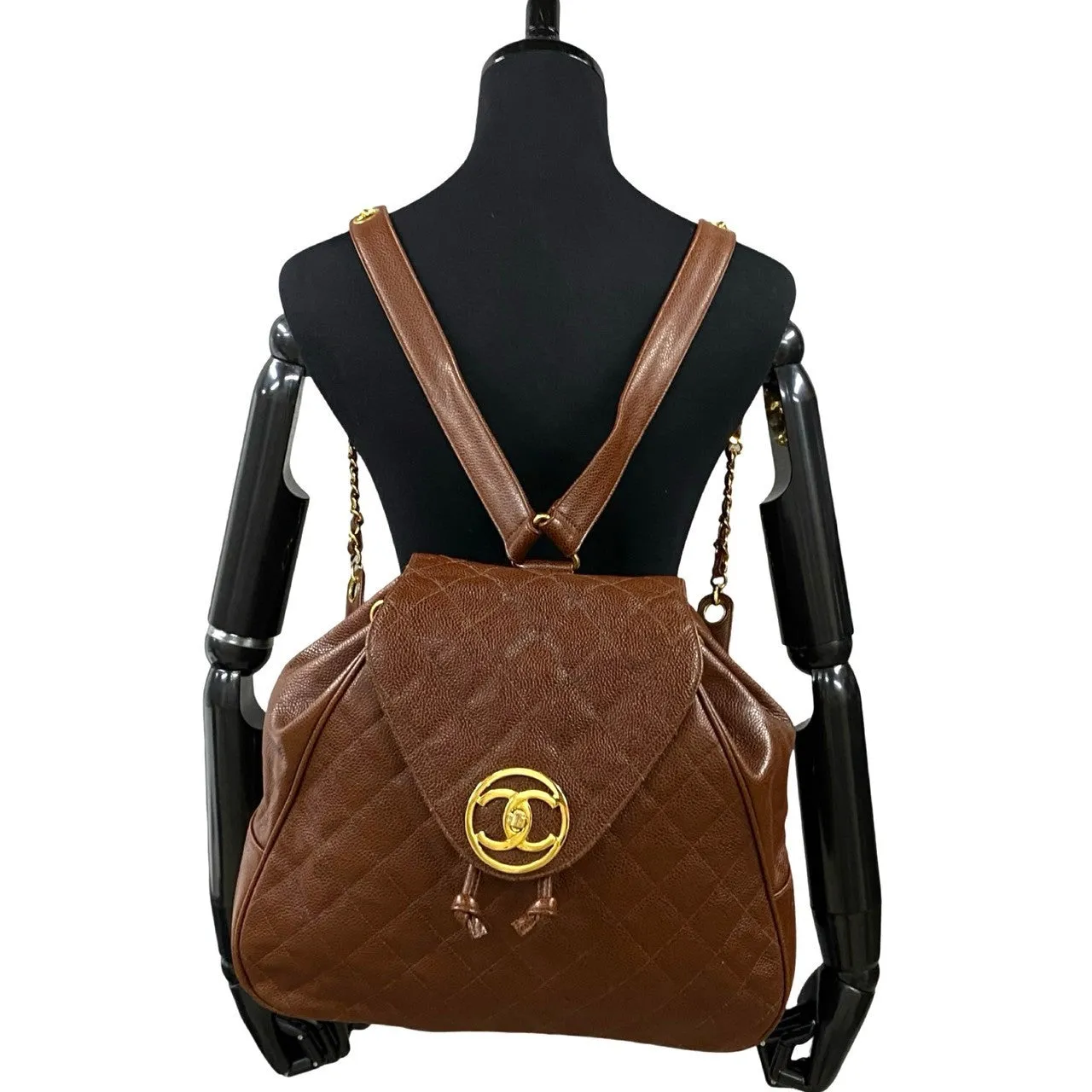 Chanel  Backpack Brown Leather