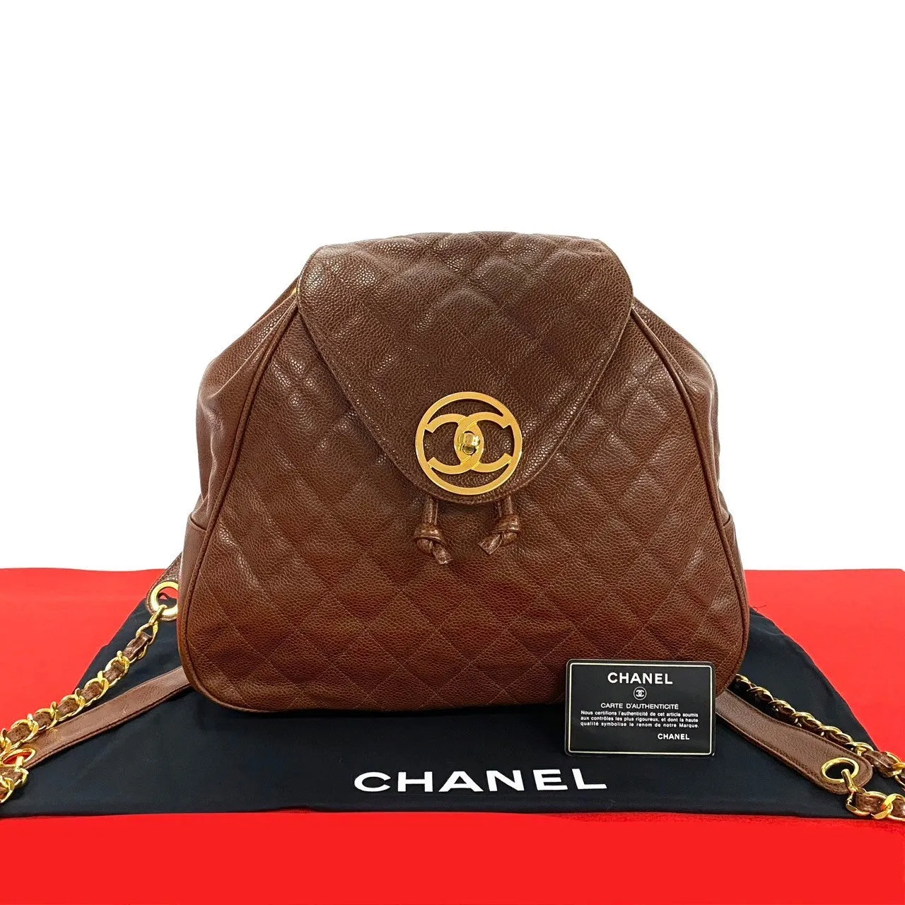 Chanel  Backpack Brown Leather