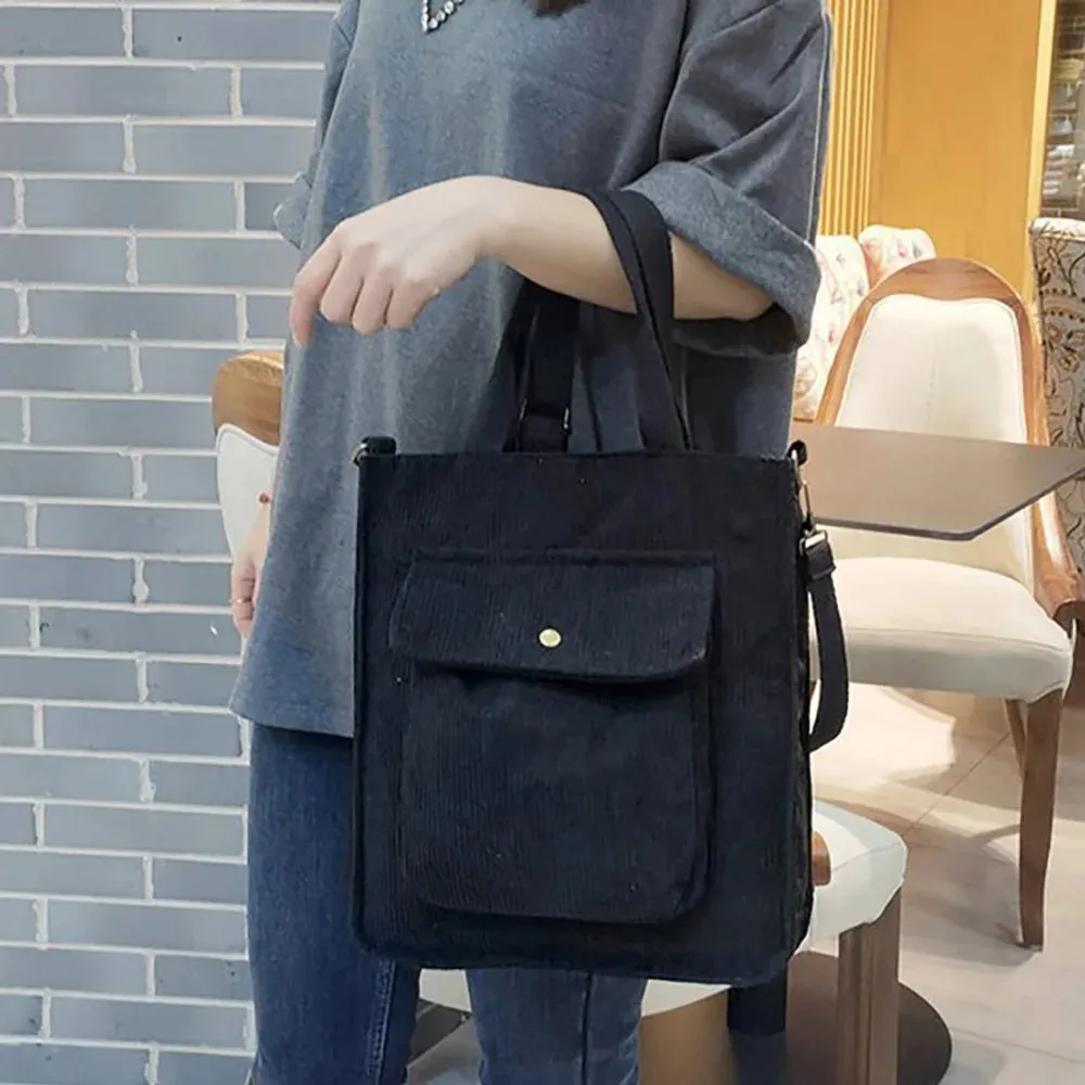 Charming Corduroy Cutie 🎀✨ Large Tote for Stylish Adventures! 👜🌼