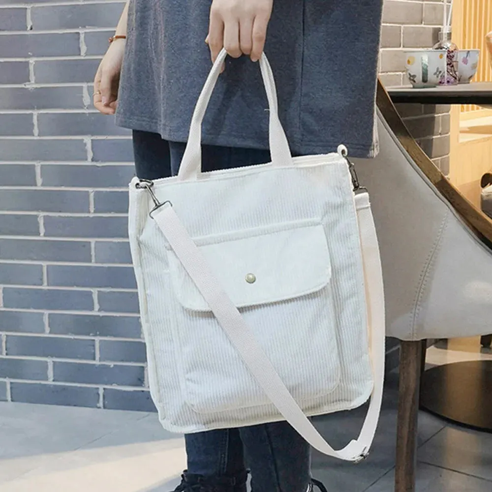 Charming Corduroy Cutie 🎀✨ Large Tote for Stylish Adventures! 👜🌼