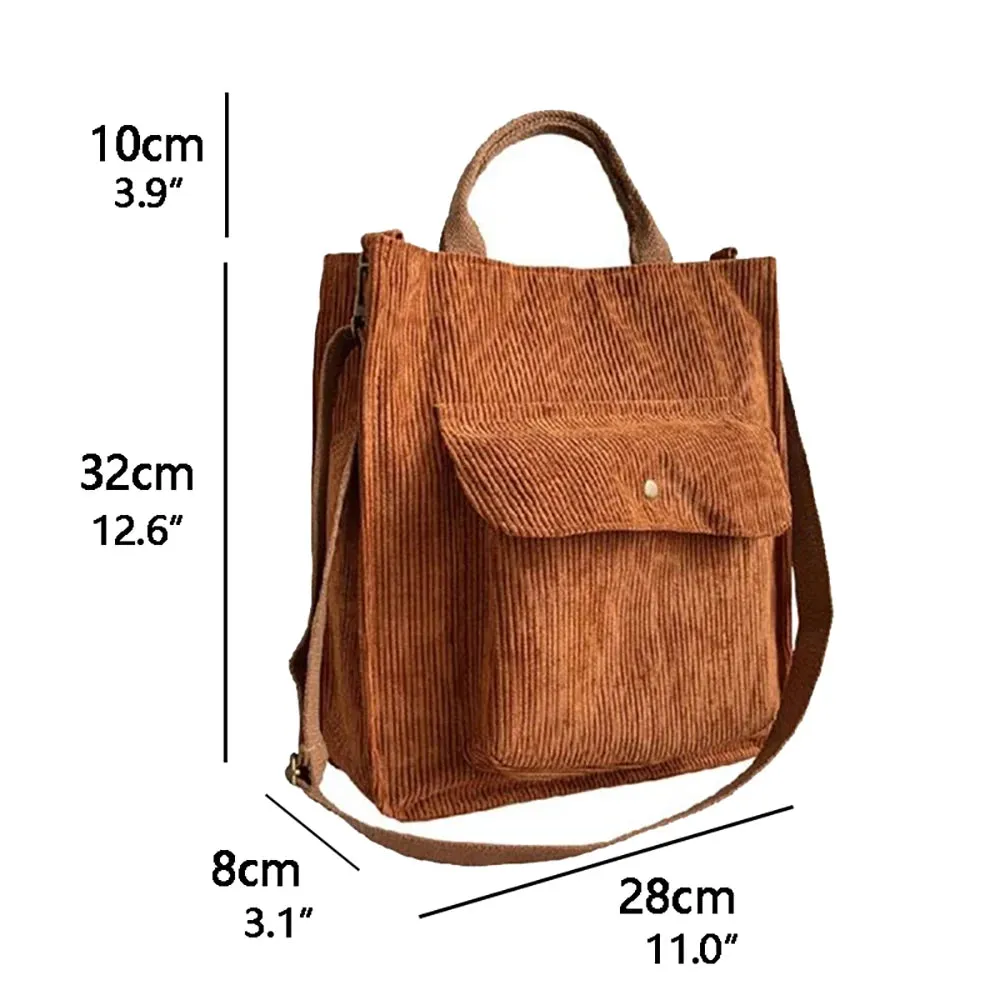 Charming Corduroy Cutie 🎀✨ Large Tote for Stylish Adventures! 👜🌼
