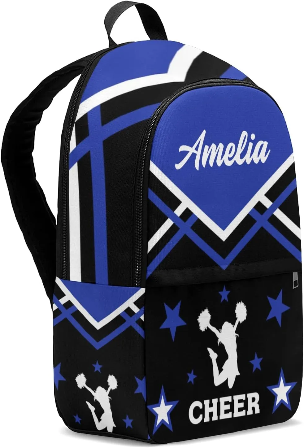 Cheerleader Cheer Blue 1 Personalized Backpack for Teen Boys Girls,Custom Travel Backpack Bookbag Casual Bag Name Gift