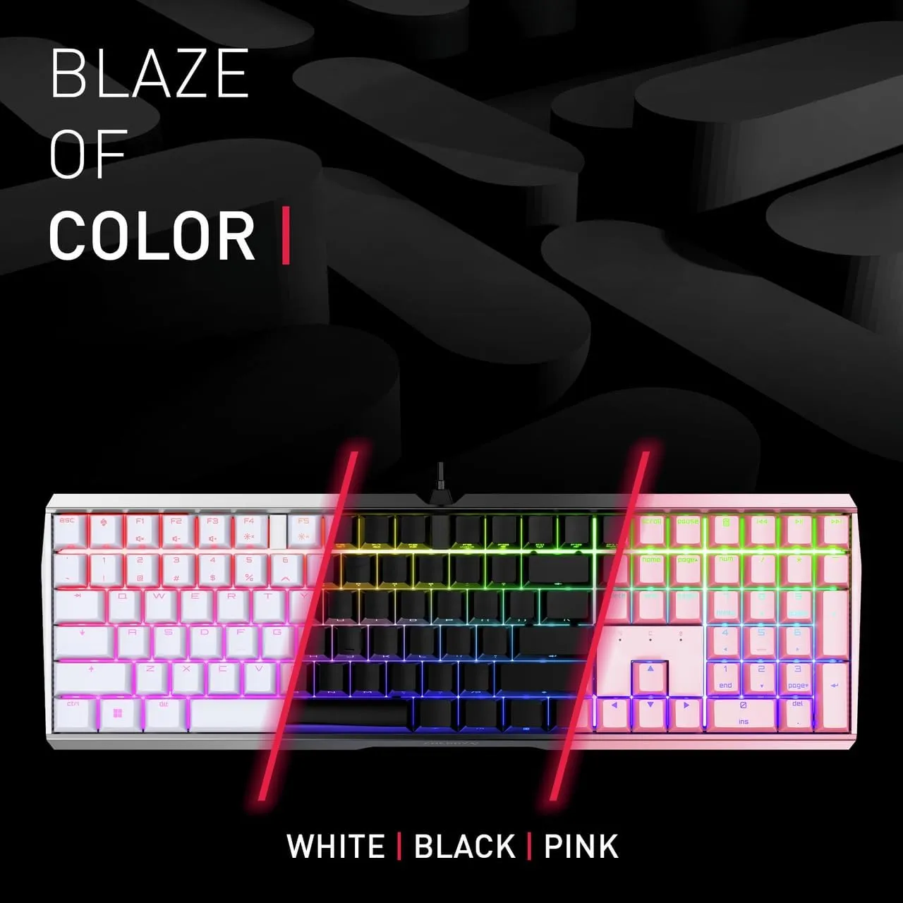 Cherry MX Board 3.0 S Wired Gamer Mechanical Keyboard with Aluminum Housing - MX Red Switches (Slight Clicky) for Gaming and Office - Customizable RGB Backlighting - Full Size - Black