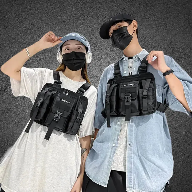 Chest Bag Unisex Tactical Vest Backpacks Sport Travel Chest Pack Black