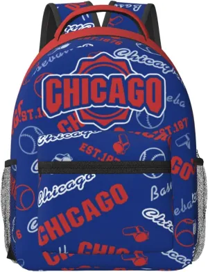 Chicago Backpack for Boys and Girls, Laptop Backpack for Men and Women, Large Capacity Lightning Bookbag Waterproof Adjustable School Bags for Travel Daypack Laptop Sport Bag