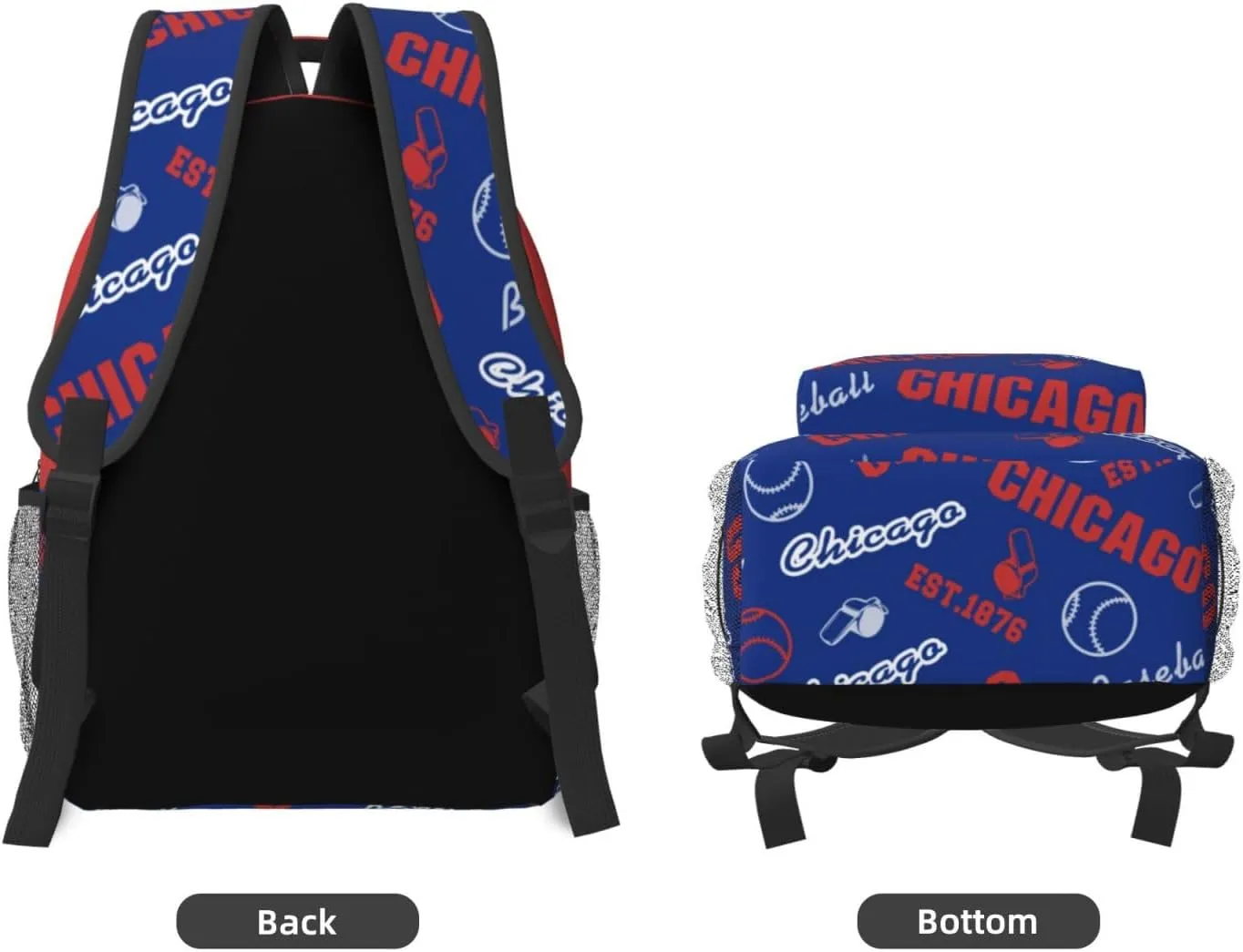 Chicago Backpack for Boys and Girls, Laptop Backpack for Men and Women, Large Capacity Lightning Bookbag Waterproof Adjustable School Bags for Travel Daypack Laptop Sport Bag