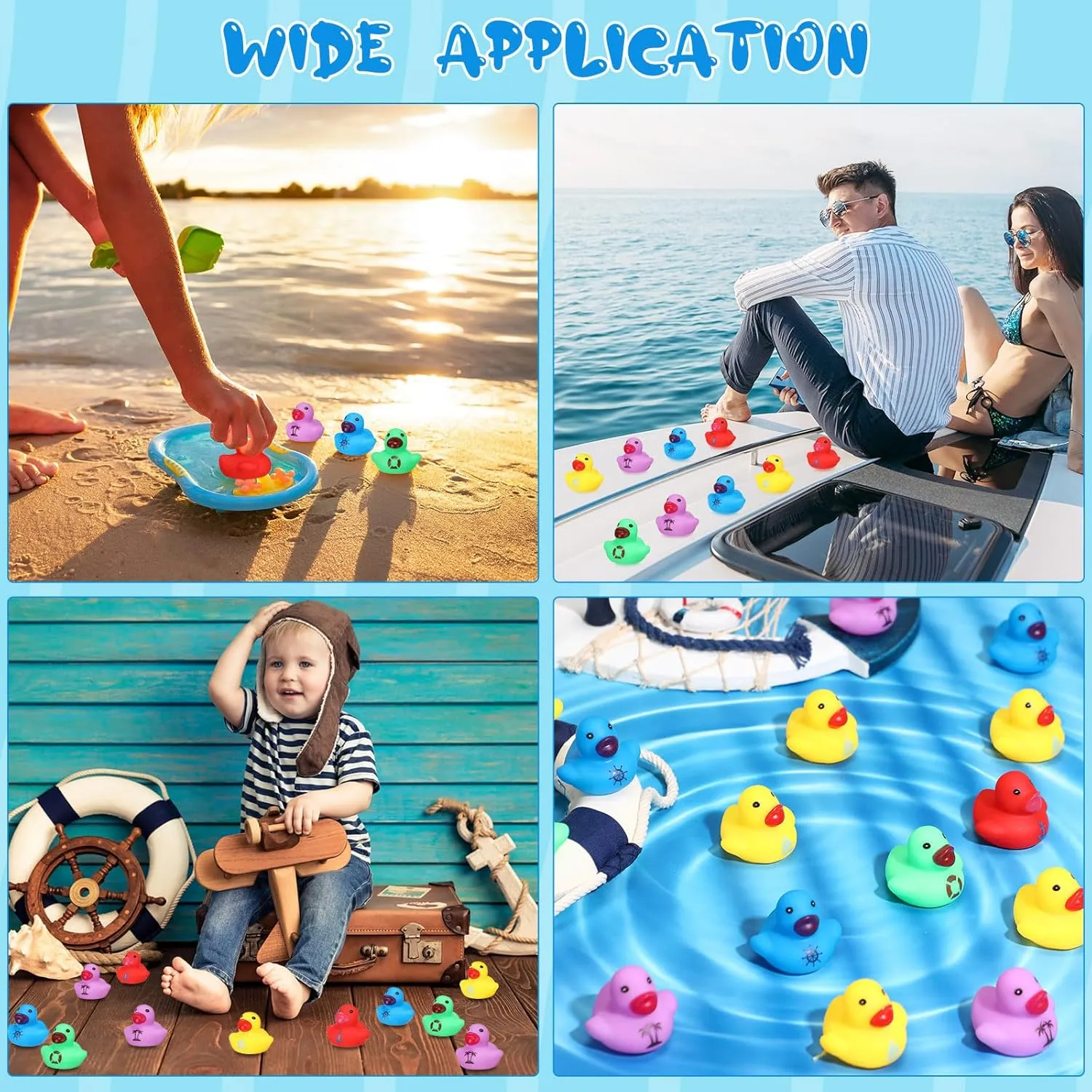 Chivao 200 Pack Cruise Ducks Bulk Mini Rubber Ducks for Cruising Ships Hiding Sailing for Classroom Carnival Birthday Summer Beach Pool Party