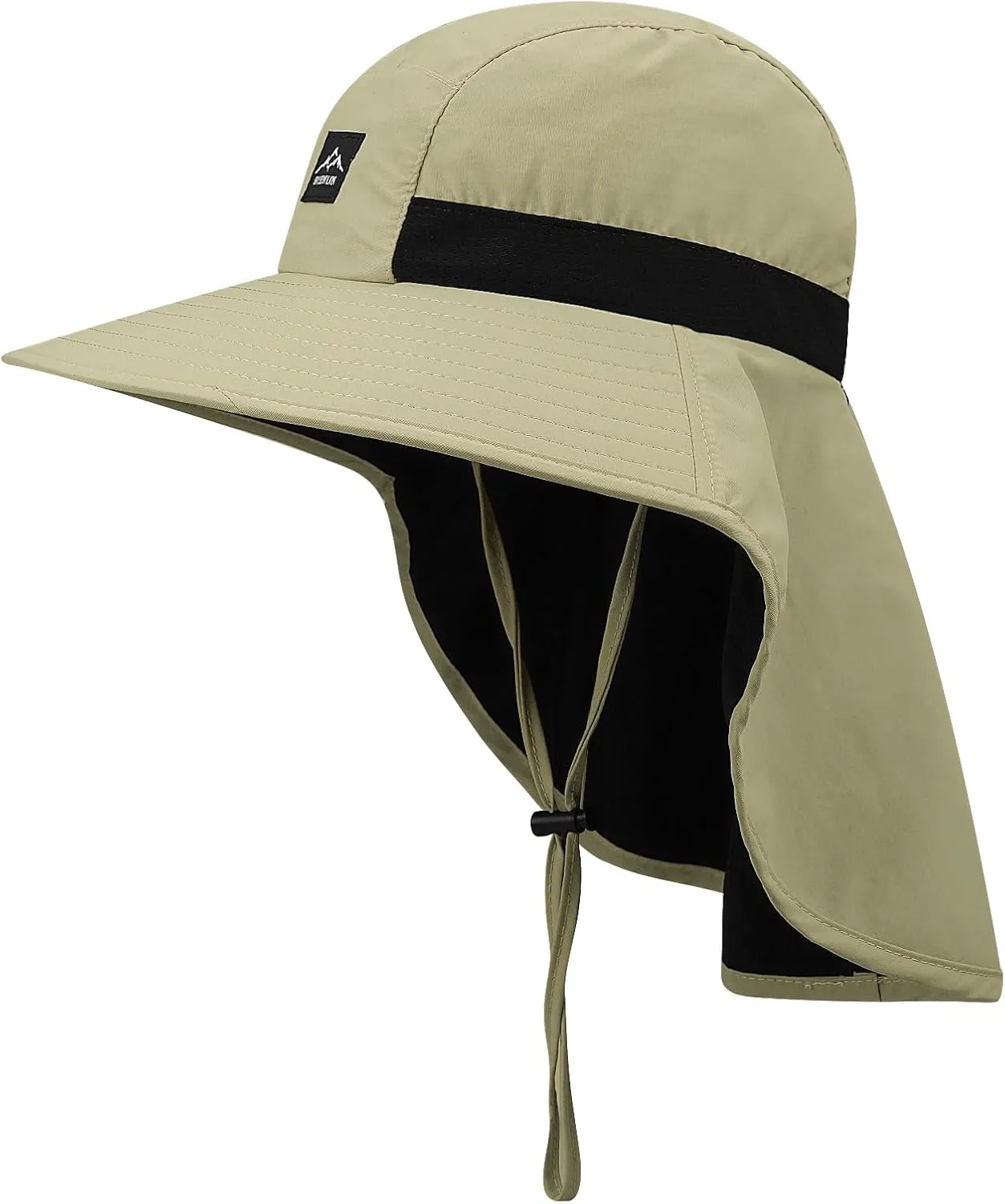 Clakllie Waterproof Wide Brim Sun Hat with Neck Flap UPF 50  Fishing Hats Sun Protection Gardening Safari Hat for Hiking