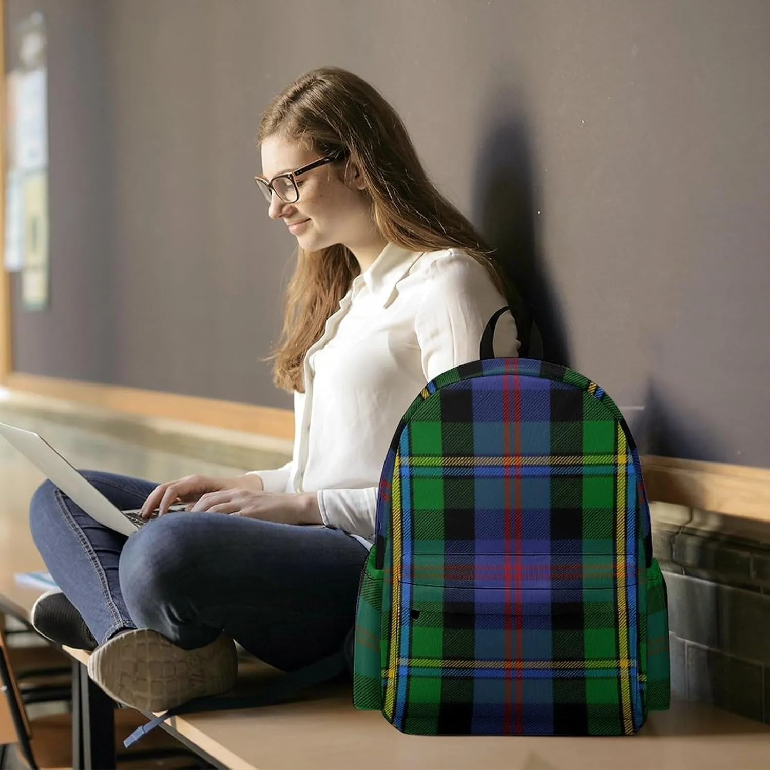 Clan Malcolm Tartan Casual Lightweight Large Capacity Travel Backpack Unisex