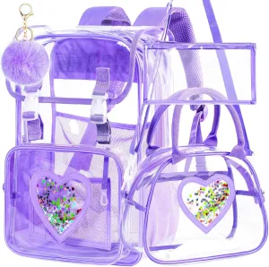 Clear Backpack, Heavy Duty Transparent Bookbag, See Through PVC Backpacks for Men Women