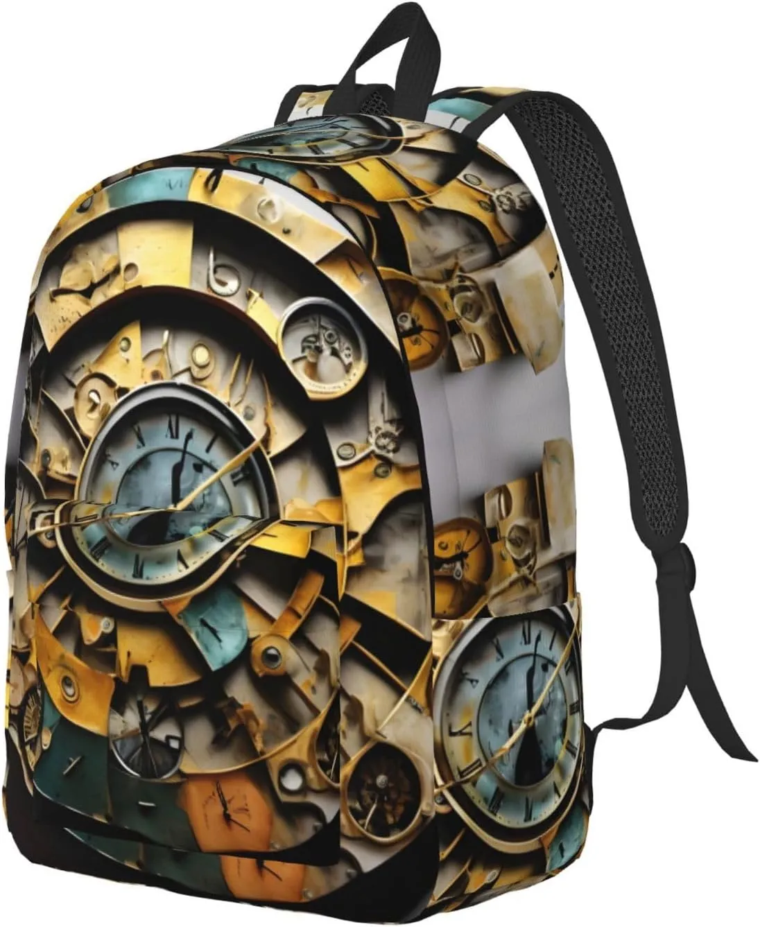 Clock Art print Hiking Backpack Casual Daypack Outdoor Travel Backpacks Bookbag for Men Women Adult