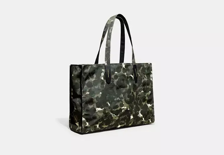 COACH RECYCLED CANVAS CAMO TOTE 42 BAG
